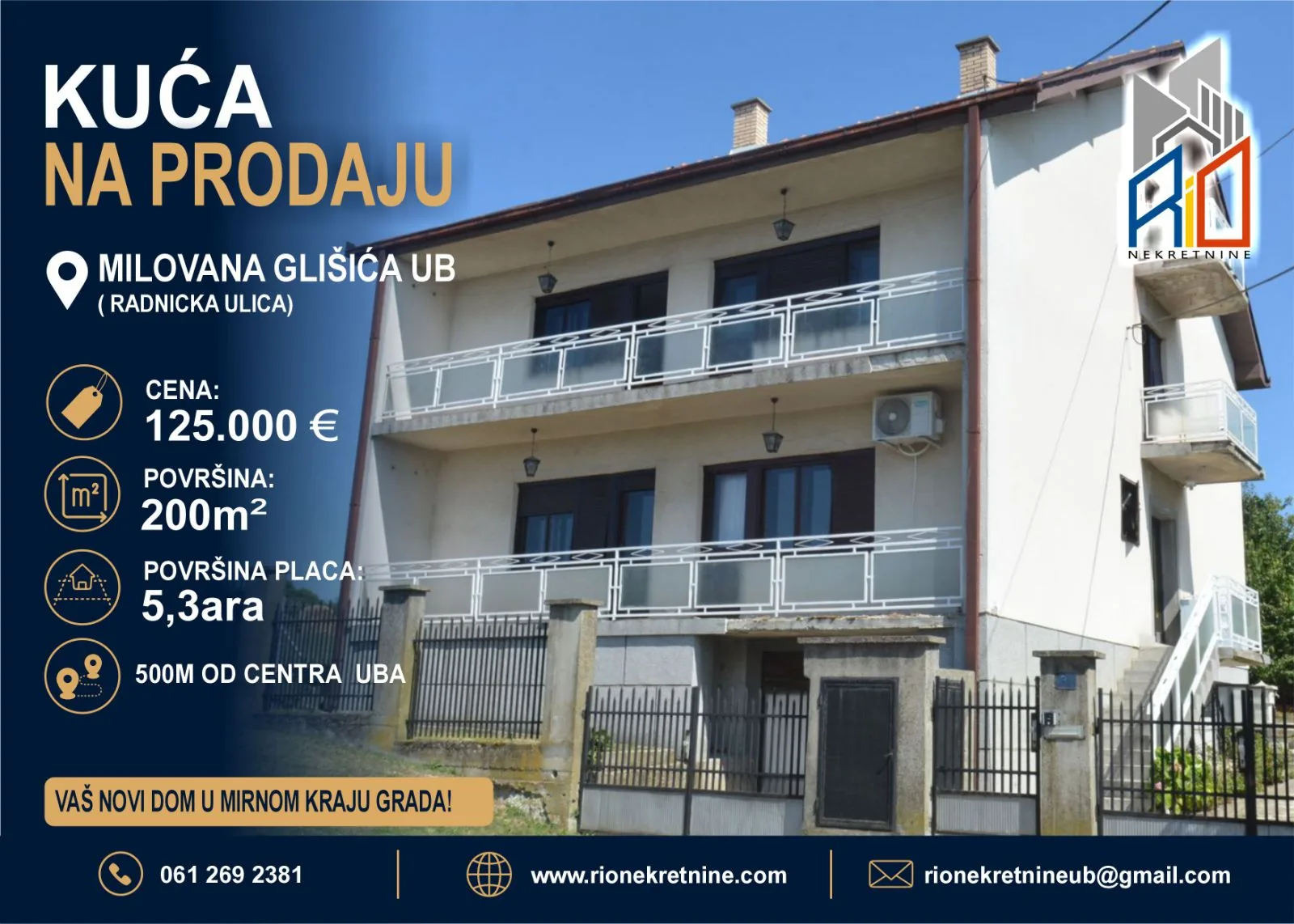 Kuća 200m2 u Ubu