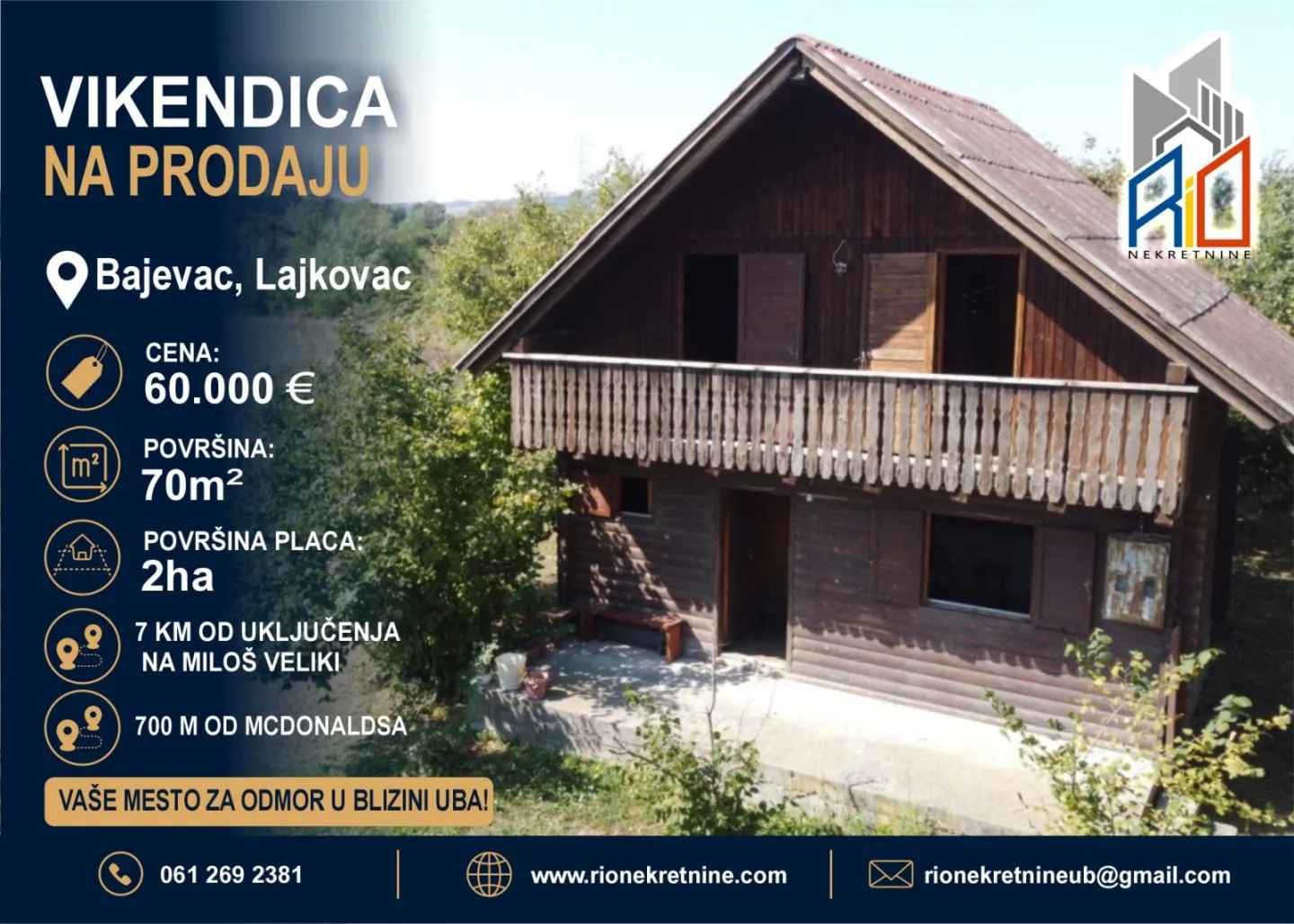 Vikendica u blizini Uba